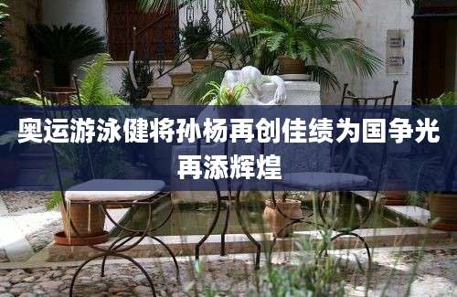 奥运游泳健将孙杨再创佳绩为国争光再添辉煌