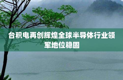 台积电再创辉煌全球半导体行业领军地位稳固