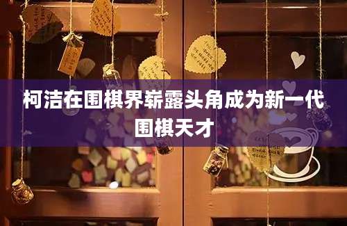 柯洁在围棋界崭露头角成为新一代围棋天才