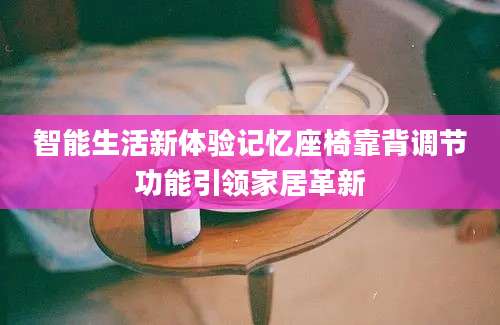 智能生活新体验记忆座椅靠背调节功能引领家居革新