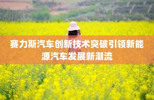 赛力斯汽车创新技术突破引领新能源汽车发展新潮流