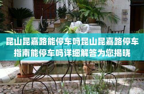 昆山昆嘉路能停车吗昆山昆嘉路停车指南能停车吗详细解答为您揭晓