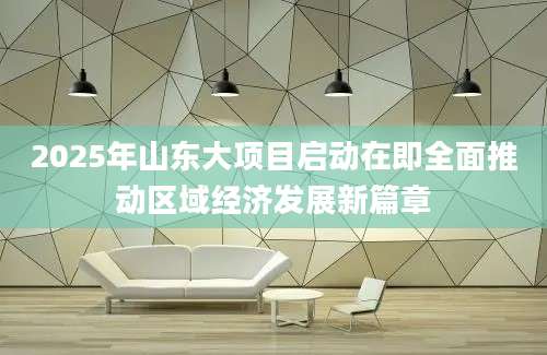 2025年山东大项目启动在即全面推动区域经济发展新篇章