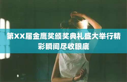 第XX届金鹰奖颁奖典礼盛大举行精彩瞬间尽收眼底