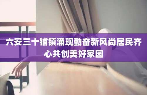 六安三十铺镇涌现勤奋新风尚居民齐心共创美好家园