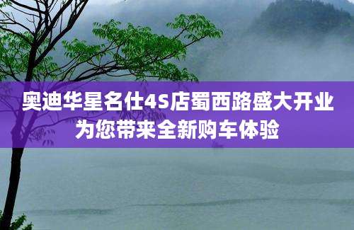 奥迪华星名仕4S店蜀西路盛大开业为您带来全新购车体验