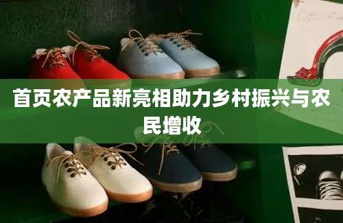 首页农产品新亮相助力乡村振兴与农民增收