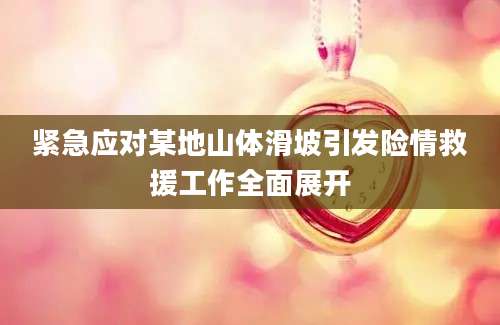 紧急应对某地山体滑坡引发险情救援工作全面展开