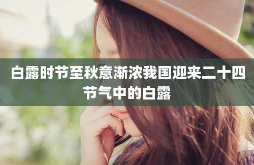 白露时节至秋意渐浓我国迎来二十四节气中的白露