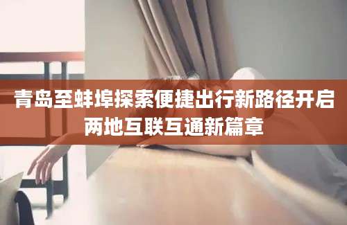 青岛至蚌埠探索便捷出行新路径开启两地互联互通新篇章