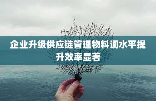 企业升级供应链管理物料调水平提升效率显著