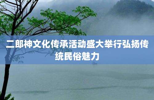 二郎神文化传承活动盛大举行弘扬传统民俗魅力