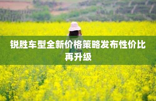 锐胜车型全新价格策略发布性价比再升级