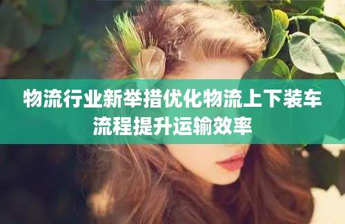 物流行业新举措优化物流上下装车流程提升运输效率