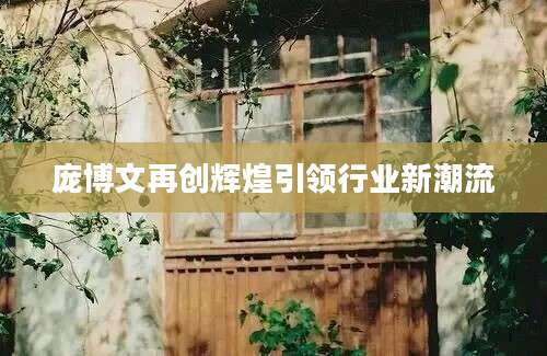 庞博文再创辉煌引领行业新潮流