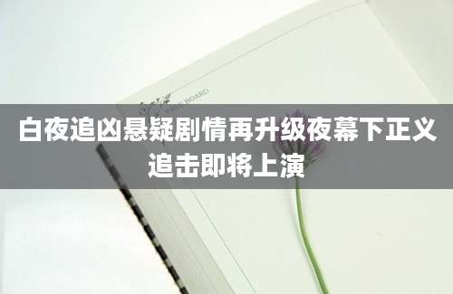 白夜追凶悬疑剧情再升级夜幕下正义追击即将上演