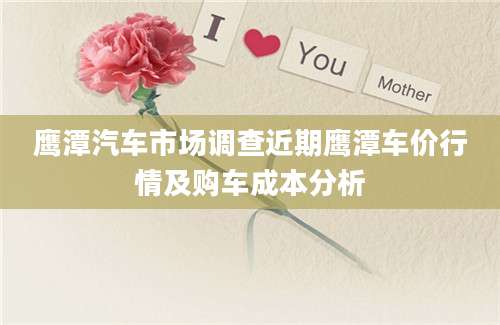鹰潭汽车市场调查近期鹰潭车价行情及购车成本分析