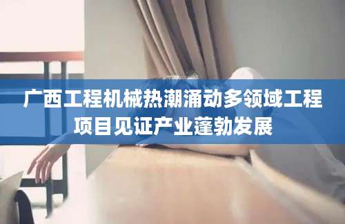 广西工程机械热潮涌动多领域工程项目见证产业蓬勃发展