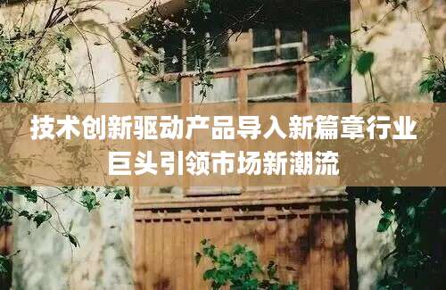 技术创新驱动产品导入新篇章行业巨头引领市场新潮流