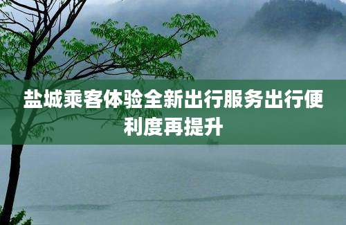 盐城乘客体验全新出行服务出行便利度再提升