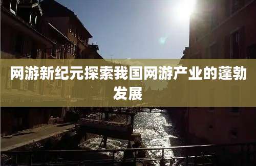 网游新纪元探索我国网游产业的蓬勃发展