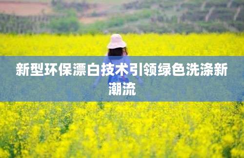 新型环保漂白技术引领绿色洗涤新潮流