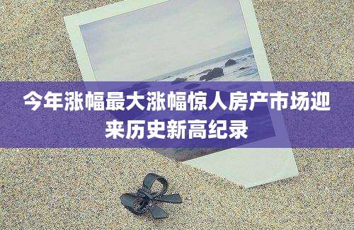 今年涨幅最大涨幅惊人房产市场迎来历史新高纪录