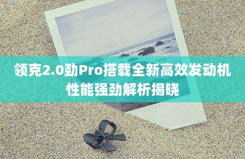 领克2.0劲Pro搭载全新高效发动机性能强劲解析揭晓