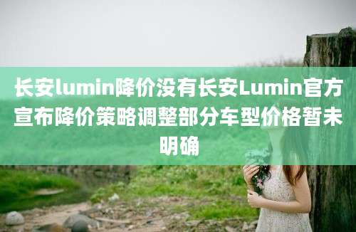 长安lumin降价没有长安Lumin官方宣布降价策略调整部分车型价格暂未明确