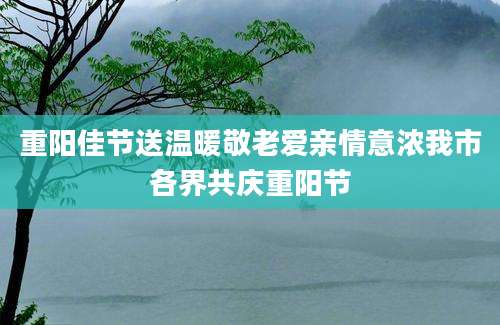 重阳佳节送温暖敬老爱亲情意浓我市各界共庆重阳节