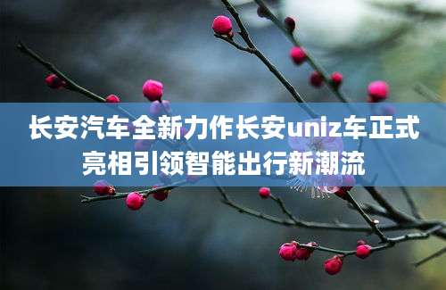 长安汽车全新力作长安uniz车正式亮相引领智能出行新潮流