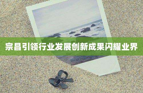 宗昌引领行业发展创新成果闪耀业界