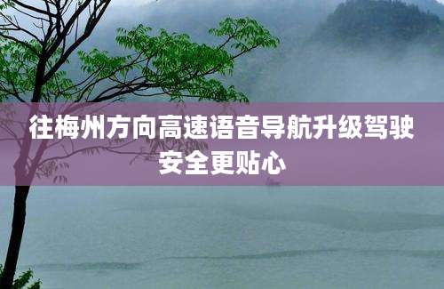 往梅州方向高速语音导航升级驾驶安全更贴心