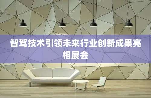 智驾技术引领未来行业创新成果亮相展会