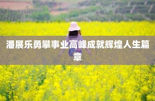 潘展乐勇攀事业高峰成就辉煌人生篇章