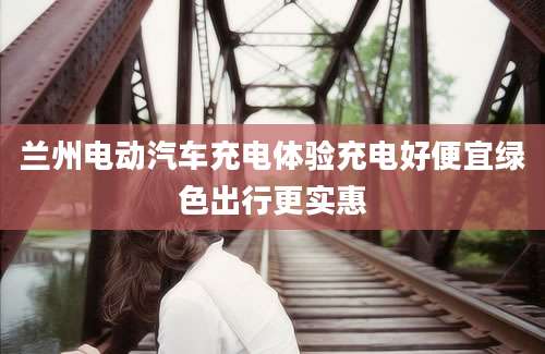 兰州电动汽车充电体验充电好便宜绿色出行更实惠