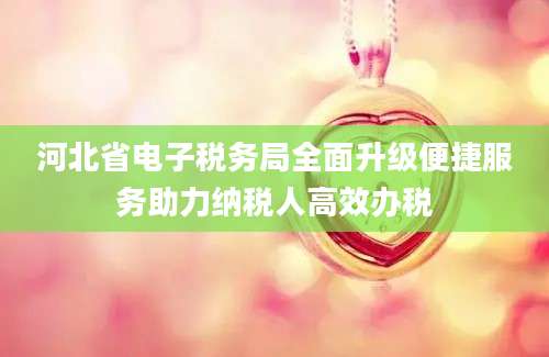 河北省电子税务局全面升级便捷服务助力纳税人高效办税
