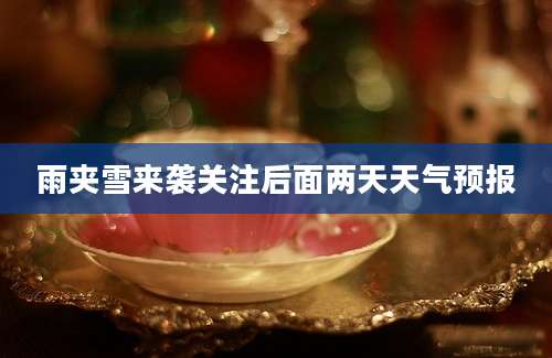 雨夹雪来袭关注后面两天天气预报