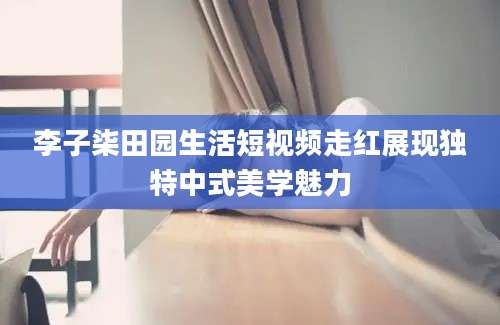 李子柒田园生活短视频走红展现独特中式美学魅力