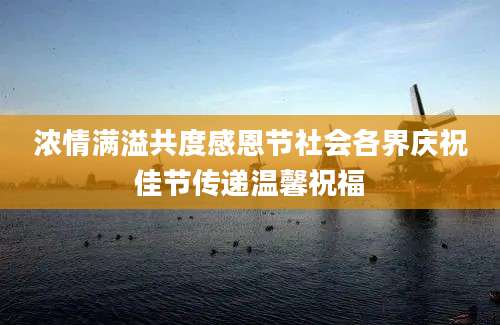 浓情满溢共度感恩节社会各界庆祝佳节传递温馨祝福