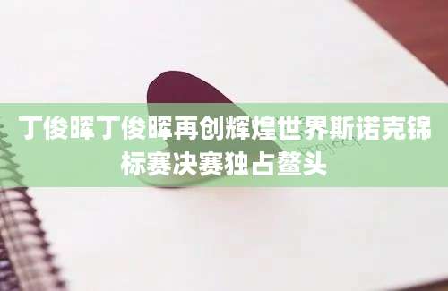 丁俊晖丁俊晖再创辉煌世界斯诺克锦标赛决赛独占鳌头