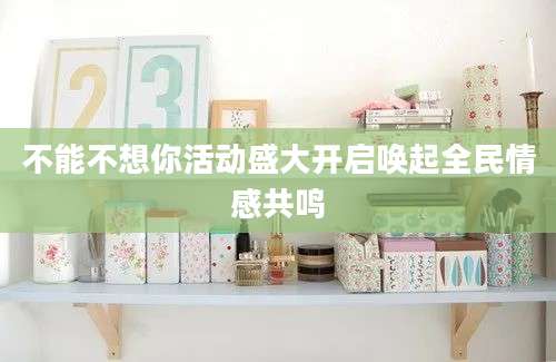 不能不想你活动盛大开启唤起全民情感共鸣