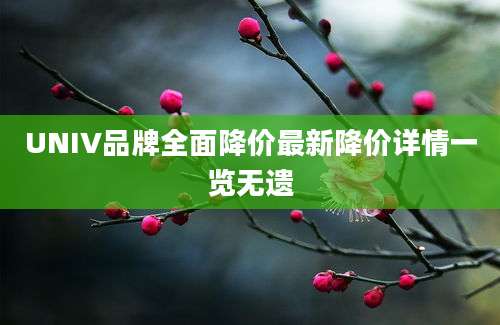 UNIV品牌全面降价最新降价详情一览无遗