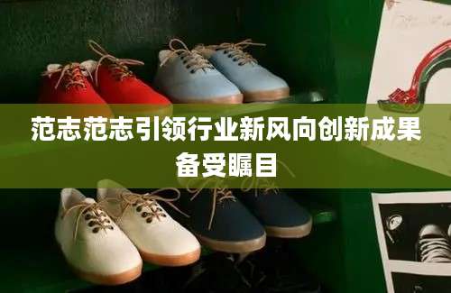 范志范志引领行业新风向创新成果备受瞩目
