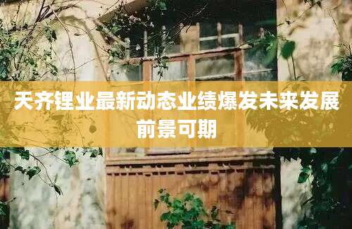 天齐锂业最新动态业绩爆发未来发展前景可期