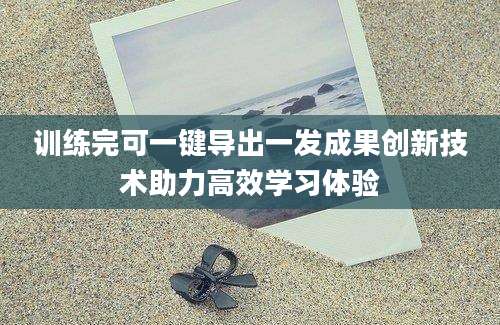 训练完可一键导出一发成果创新技术助力高效学习体验