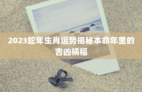 2023蛇年生肖运势揭秘本命年里的吉凶祸福