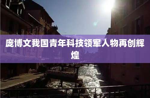 庞博文我国青年科技领军人物再创辉煌